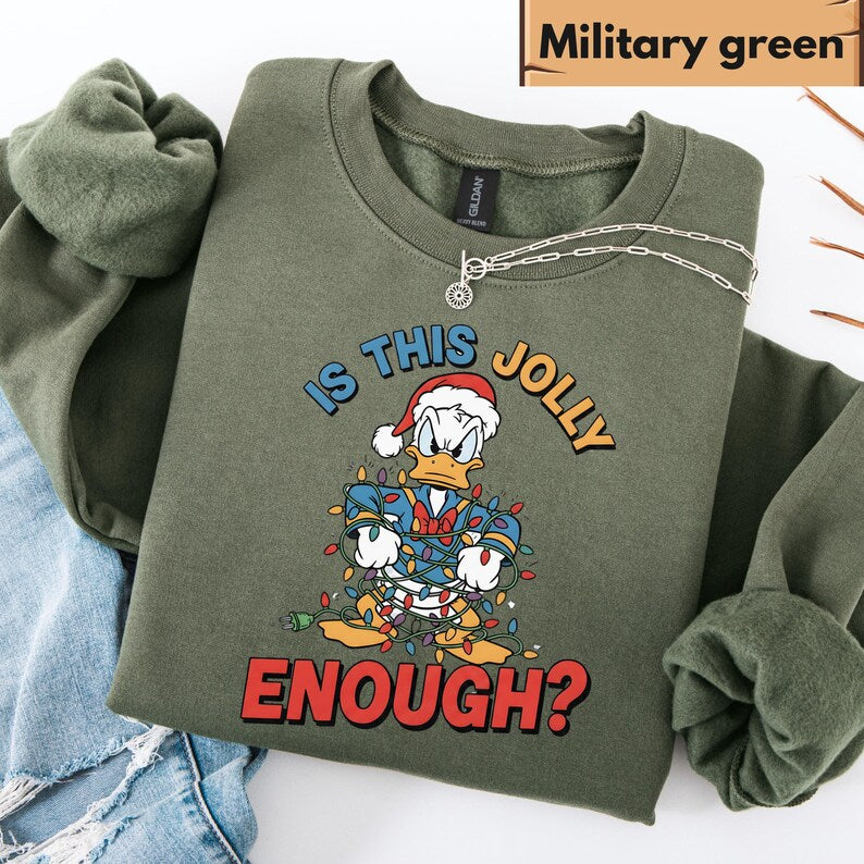 Is This Jolly Enough Sweatshirt, Disney Donald Duck Hoodie, Disney Xmas Sweater, Christmas Family Trip Shirt, Holiday Family Matching Outfit