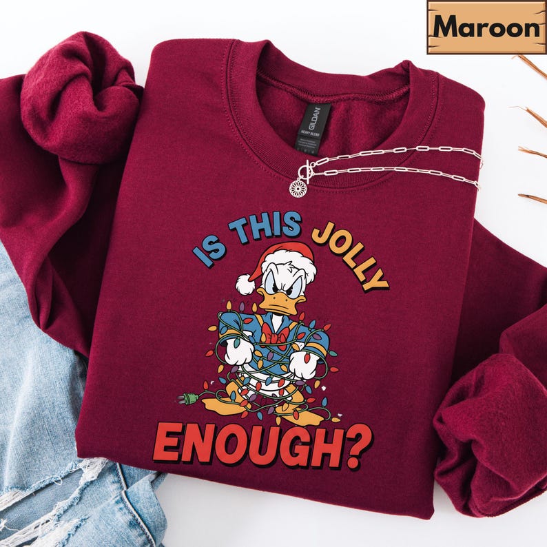 Is This Jolly Enough Sweatshirt, Disney Donald Duck Hoodie, Disney Xmas Sweater, Christmas Family Trip Shirt, Holiday Family Matching Outfit