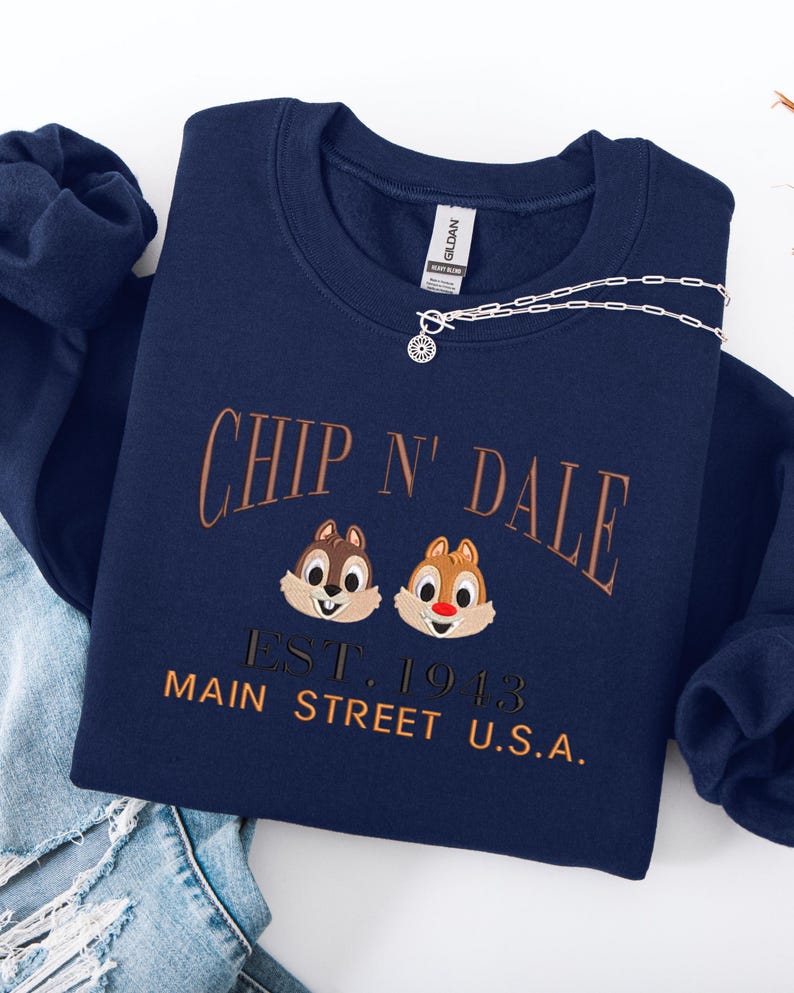 Embroidered Chip n' Dale Sweatshirt: Mouse Characters Established 1993 shirt