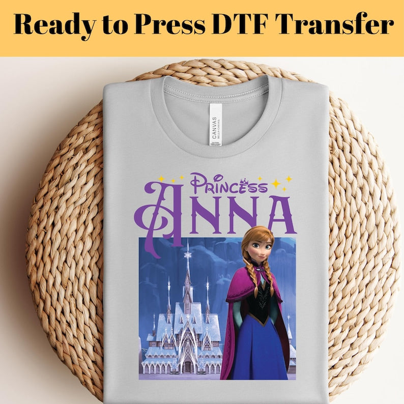 Disney Princess Anna DTF, Ready to Press Heat Press Transfer, Frozen Castle Dtf, Disney Trip DTF Print, Cute Princess Printable Art