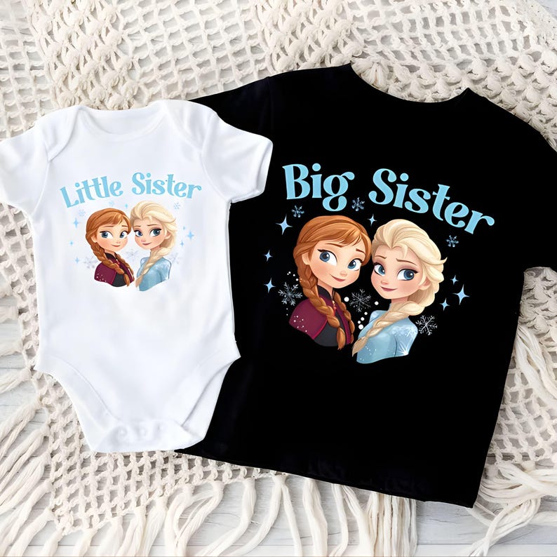 Baby Frozen Onesie Sisters Shirt Disney Big Little Sister Matching Tee Elsa and Anna Family Sweatshirt Frozen Siblings Gift Princess Sis Tee