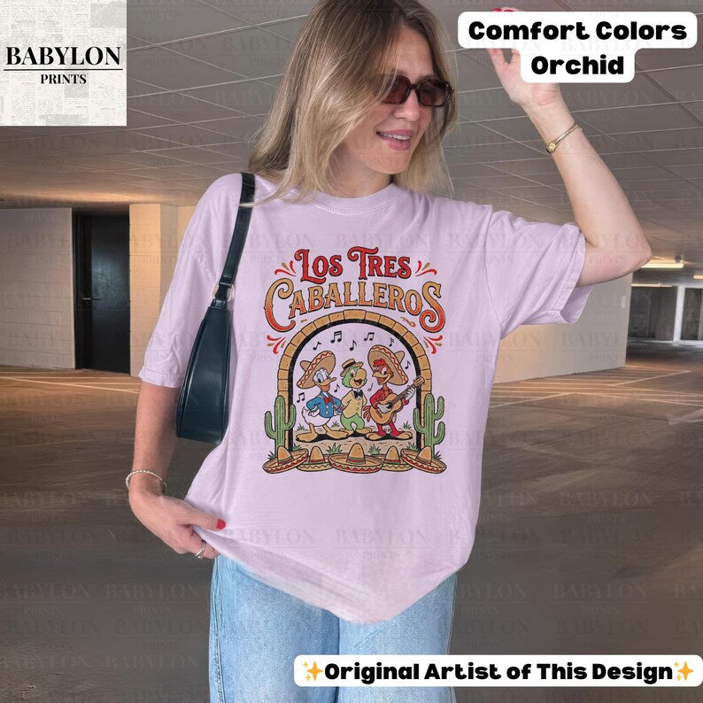 Vintage Los Tres Caballeros Shirt: Donald Duck Panchito José Carioca Tee, Disney Mexico Pavilion Shirt, Retro Disney Parks Matching Tees