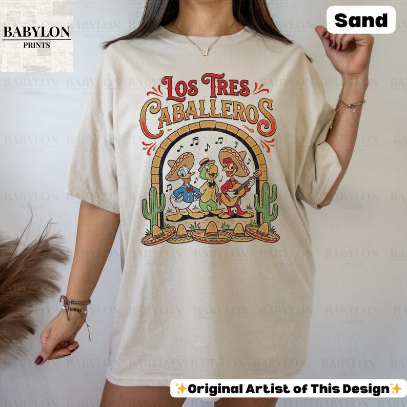 Vintage Los Tres Caballeros Shirt: Donald Duck Panchito José Carioca Tee, Disney Mexico Pavilion Shirt, Retro Disney Parks Matching Tees
