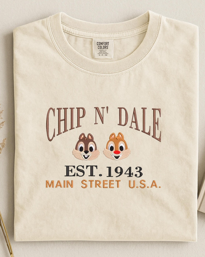 Embroidered Chip n' Dale Sweatshirt: Mouse Characters Established 1993 shirt
