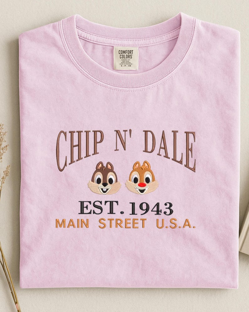 Embroidered Chip n' Dale Sweatshirt: Mouse Characters Established 1993 shirt