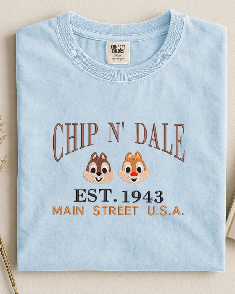 Embroidered Chip n' Dale Sweatshirt: Mouse Characters Established 1993 shirt