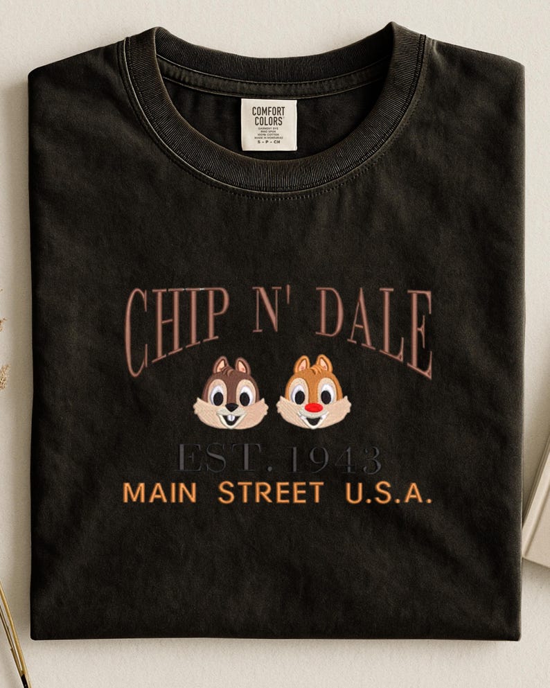 Embroidered Chip n' Dale Sweatshirt: Mouse Characters Established 1993 shirt