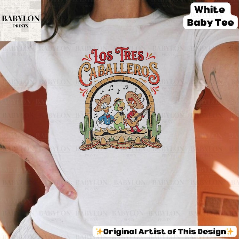 Vintage Los Tres Caballeros Shirt: Donald Duck Panchito José Carioca Tee, Disney Mexico Pavilion Shirt, Retro Disney Parks Matching Tees