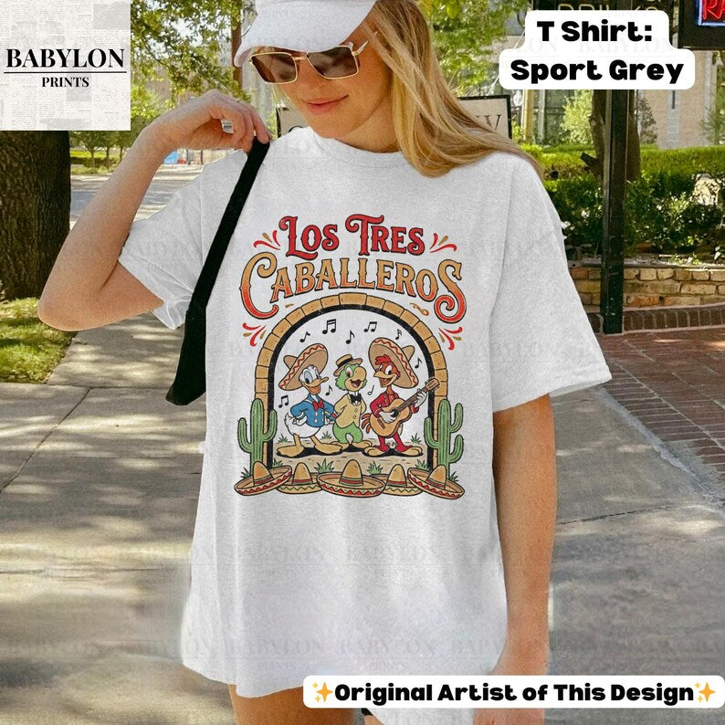 Vintage Los Tres Caballeros Shirt: Donald Duck Panchito José Carioca Tee, Disney Mexico Pavilion Shirt, Retro Disney Parks Matching Tees