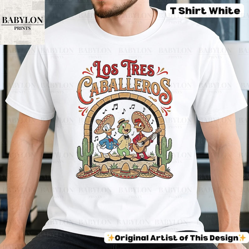 Vintage Los Tres Caballeros Shirt: Donald Duck Panchito José Carioca Tee, Disney Mexico Pavilion Shirt, Retro Disney Parks Matching Tees