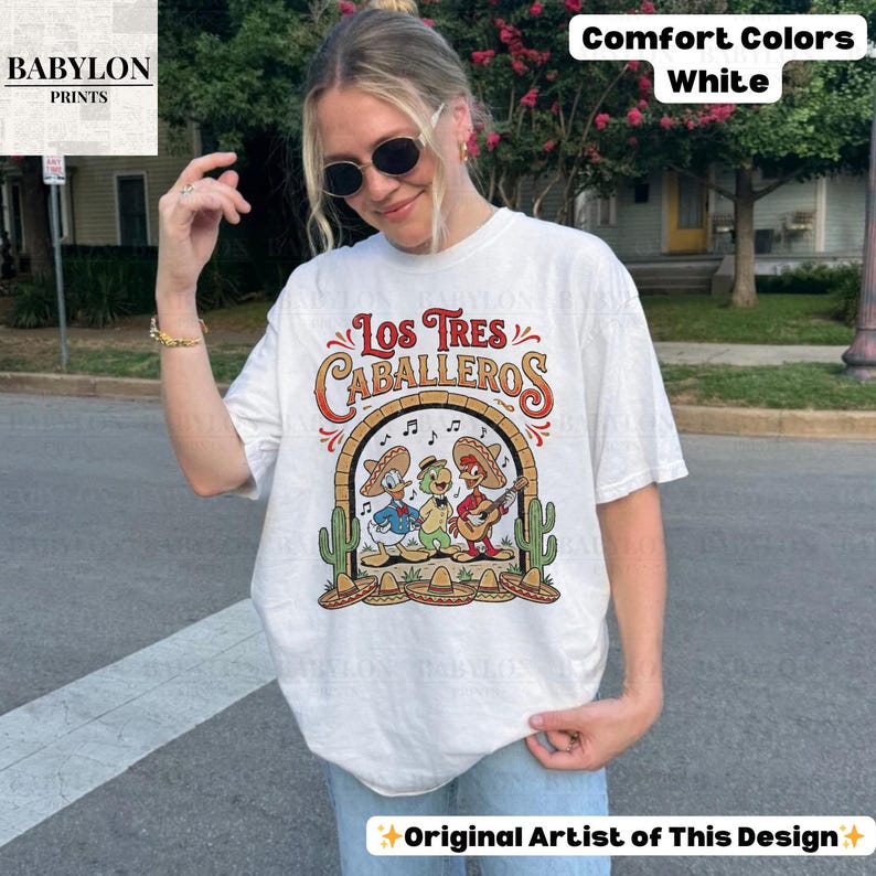 Vintage Los Tres Caballeros Shirt: Donald Duck Panchito José Carioca Tee, Disney Mexico Pavilion Shirt, Retro Disney Parks Matching Tees