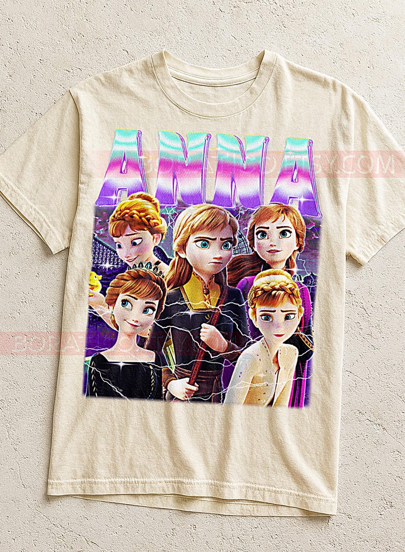 Anna, Frozen T-Shirt, Vintage Princess Animated Heroine Family Film Tee, 90s Retro Throwback, Anna, Frozen Sweater