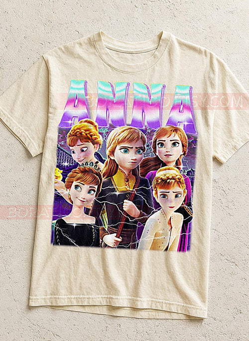 Anna, Frozen T-Shirt, Vintage Princess Animated Heroine Family Film Tee, 90s Retro Throwback, Anna, Frozen Sweater