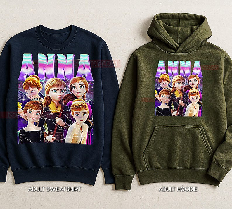 Anna, Frozen T-Shirt, Vintage Princess Animated Heroine Family Film Tee, 90s Retro Throwback, Anna, Frozen Sweater