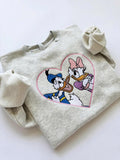 Embroidered Daisy Donald Duck Sweatshirt, Disney Couple Shirt, Disney Valentine Hoodie, Sweet Hearts Nite, Disneyland Trip, Gift for Couples