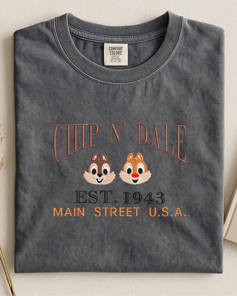 Embroidered Chip n' Dale Sweatshirt: Mouse Characters Established 1993 shirt