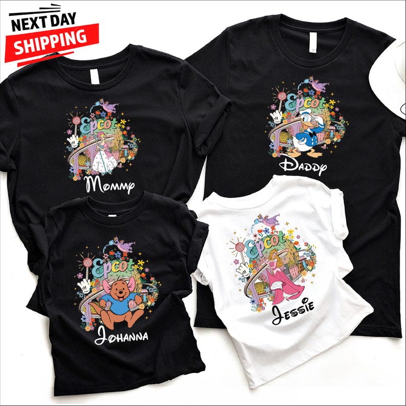 Personalized Disney Epcot Character Shirt, Custom Epcot Family Matching Tee, Disney World Trip Shirt