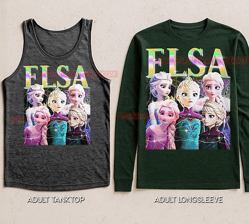 Elsa, Frozen T-Shirt, Vintage Princess Animated Heroine Family Film Tee, 90s Retro Throwback, Elsa, Frozen Sweater