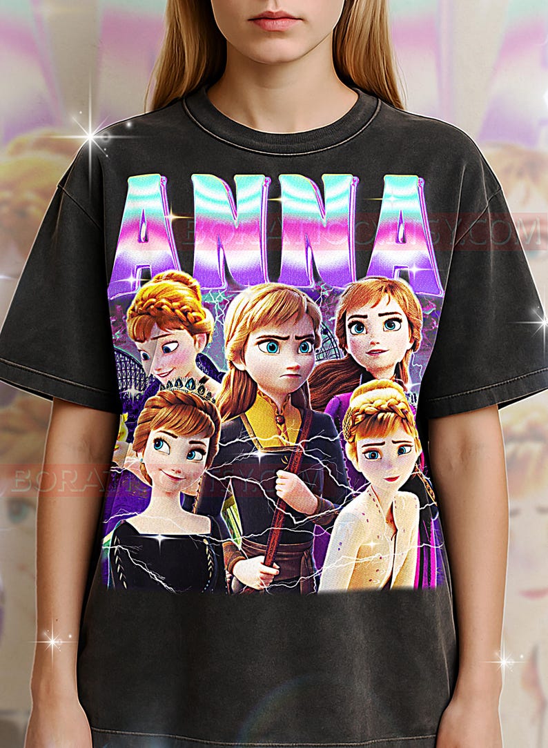 Anna, Frozen T-Shirt, Vintage Princess Animated Heroine Family Film Tee, 90s Retro Throwback, Anna, Frozen Sweater