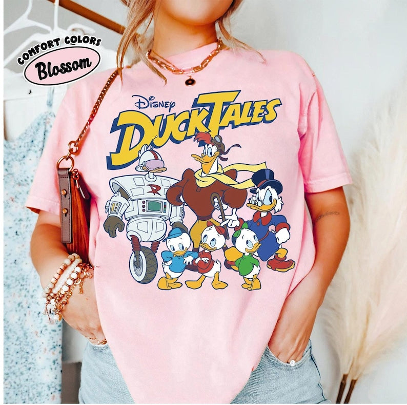 Retro Disney DuckTales Shirt, Scrooge McDuck Launchpad Graphic Tee, Huey Dewey Louie Group Top, Vintage 80s Cartoon Gift, Family Trip Top