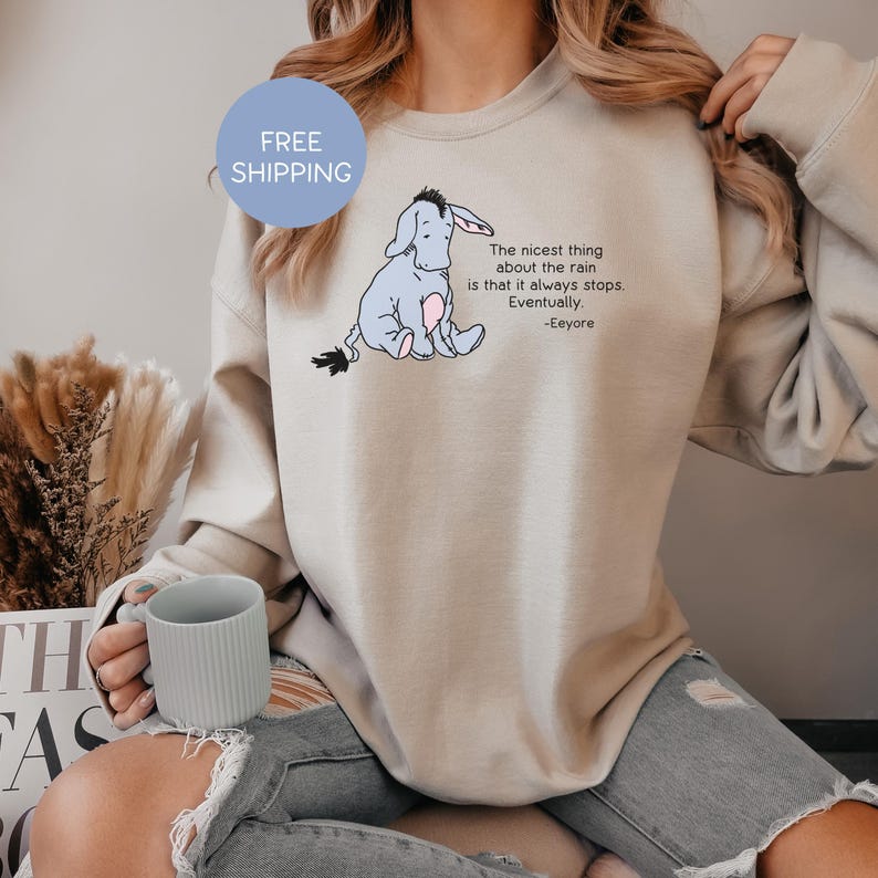 Vintage Eeyore Sweatshirt: Winnie the Pooh Book Lover Gift