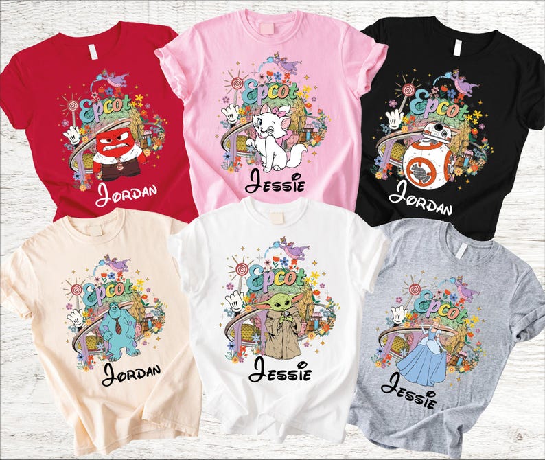Personalized Disney Epcot Character Shirt, Custom Epcot Family Matching Tee, Disney World Trip Shirt