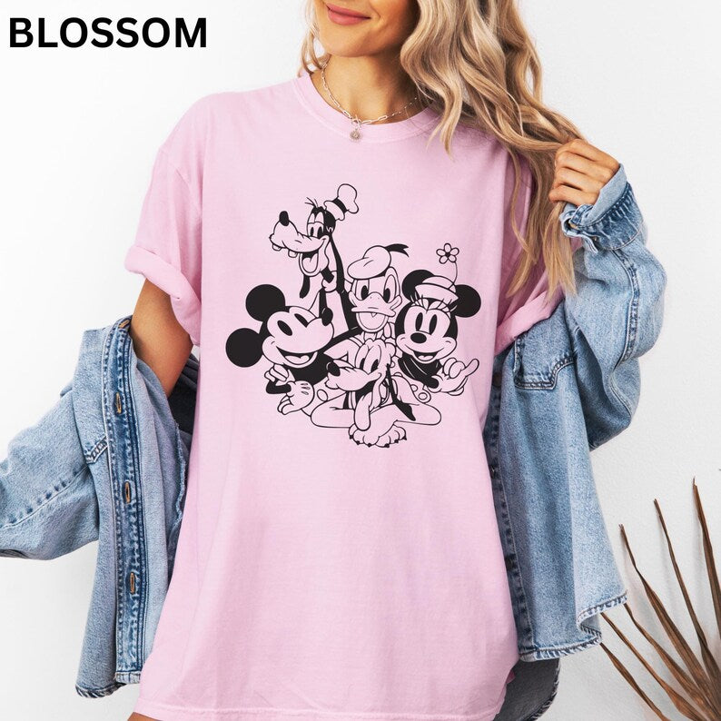 Simple Mickey and Friends Shirt, Disney World Shirt, Disneyland Shirt, Classic Minnie Mouse, Donald Duck, Goofy, Pluto, Daisy Duck Shirts