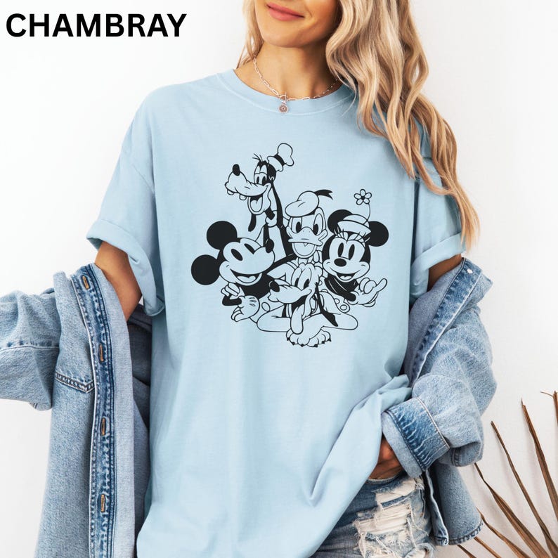 Simple Mickey and Friends Shirt, Disney World Shirt, Disneyland Shirt, Classic Minnie Mouse, Donald Duck, Goofy, Pluto, Daisy Duck Shirts