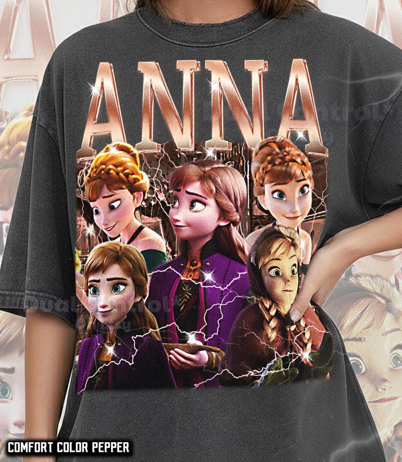 Anna Frozen Shirt, 90s Vintage Retro Bootleg Snow Princess T-Shirt, Ice Kingdom Sister Graphic Tee, Winter Fantasy Fan Apparel, #saf