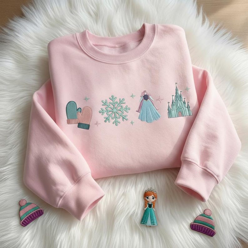 Embroidered Princess Anna Sweatshirt, Disney Princess Shirt, Frozen Inspired Crewneck, Disney Vacation Gift, Girls Trip Shirt