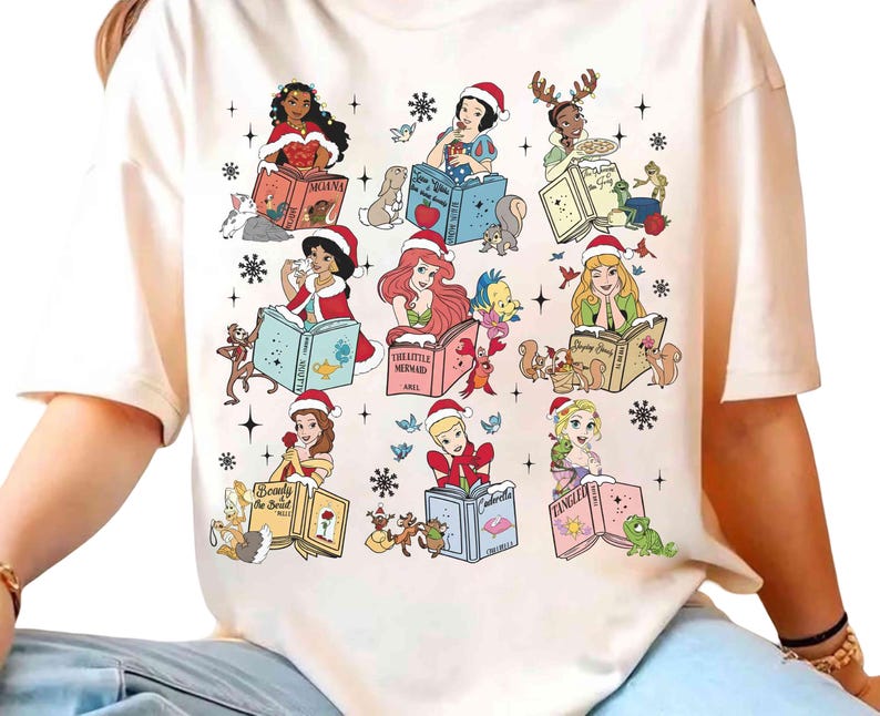 Disney Princess Book Club | Funny Cute Trend | Matching Set | Unisex Tshirt Hoodie | Kids Tee Baby Romper | Premium DTF Print|Gift| NA103