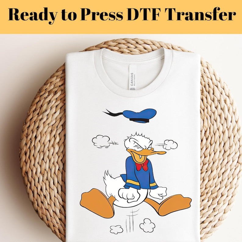 Donald Duck Angry DTF Transfer Ready to Press, Custom Disney Family Trip Gang Sheet, Retro Donald Duck Heat Transfer, Disney Trip Dtf