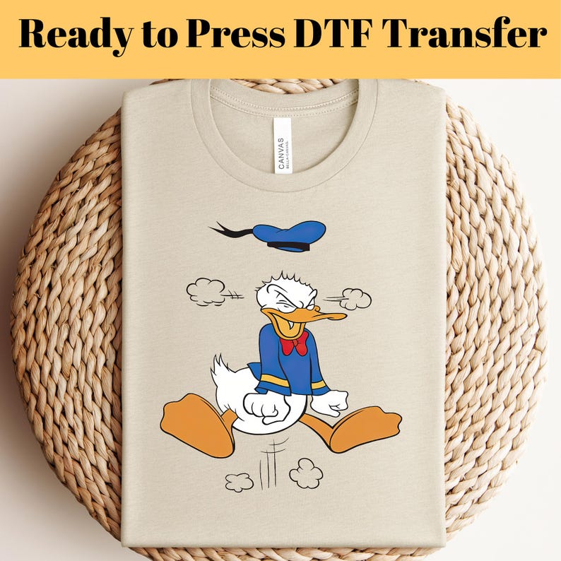 Donald Duck Angry DTF Transfer Ready to Press, Custom Disney Family Trip Gang Sheet, Retro Donald Duck Heat Transfer, Disney Trip Dtf