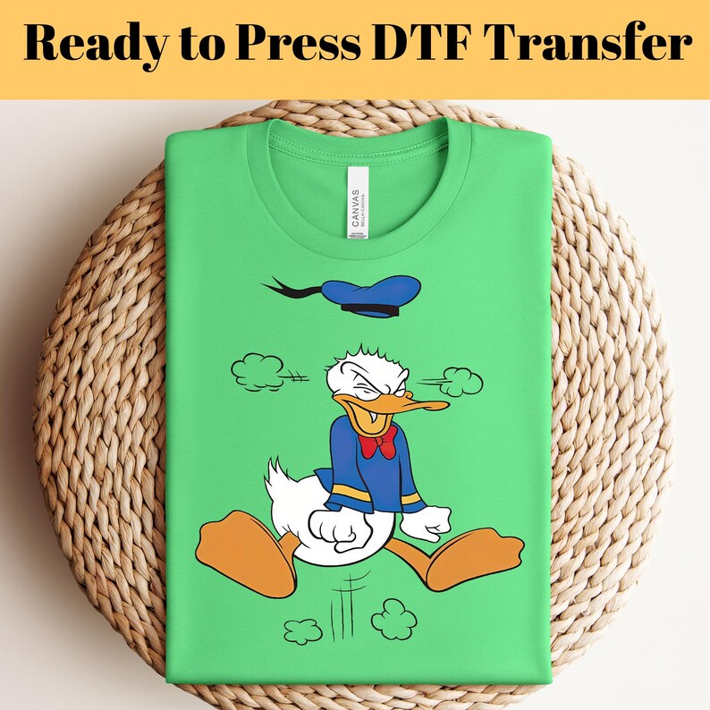 Donald Duck Angry DTF Transfer Ready to Press, Custom Disney Family Trip Gang Sheet, Retro Donald Duck Heat Transfer, Disney Trip Dtf