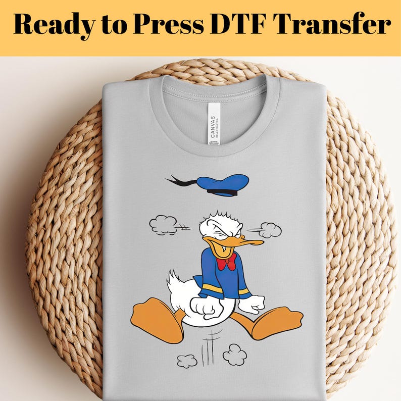 Donald Duck Angry DTF Transfer Ready to Press, Custom Disney Family Trip Gang Sheet, Retro Donald Duck Heat Transfer, Disney Trip Dtf
