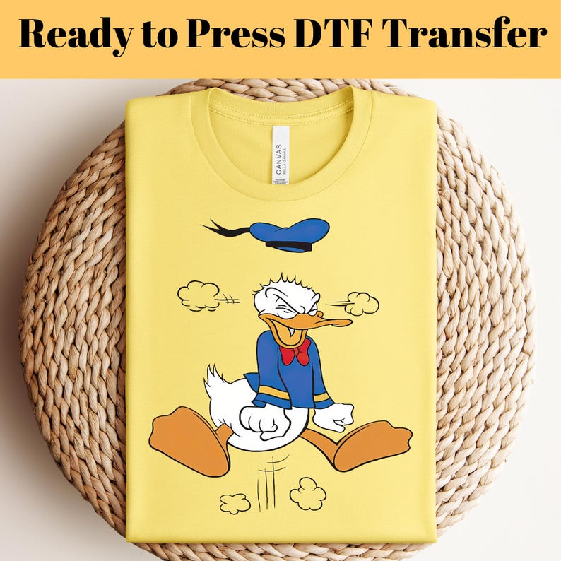 Donald Duck Angry DTF Transfer Ready to Press, Custom Disney Family Trip Gang Sheet, Retro Donald Duck Heat Transfer, Disney Trip Dtf