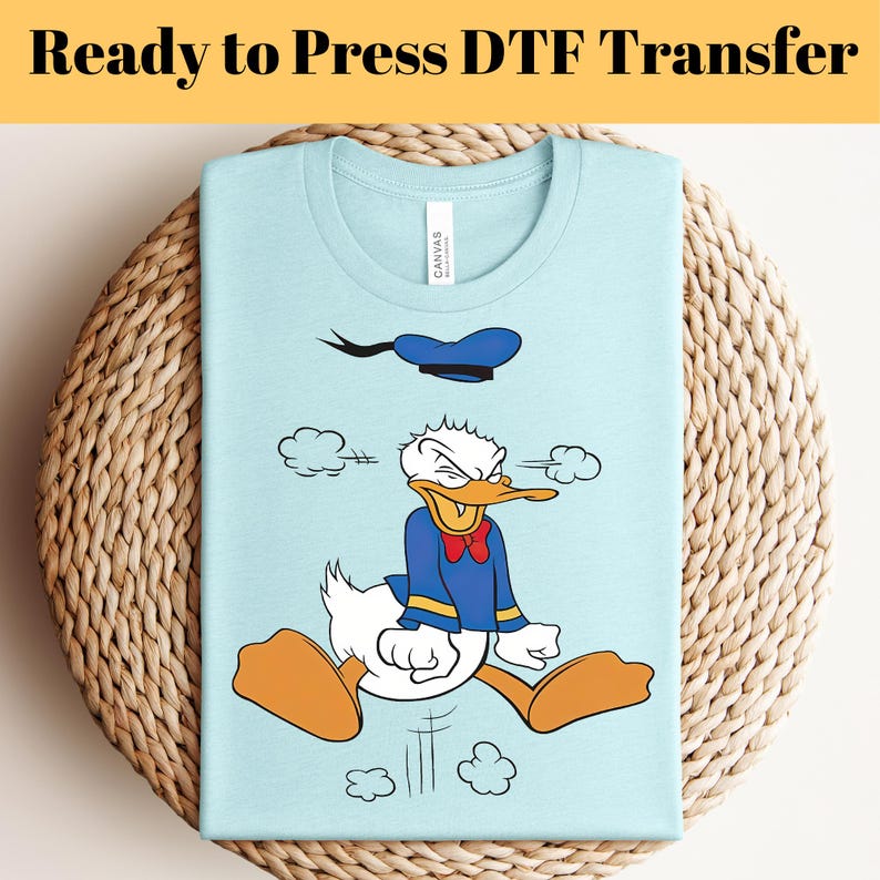 Donald Duck Angry DTF Transfer Ready to Press, Custom Disney Family Trip Gang Sheet, Retro Donald Duck Heat Transfer, Disney Trip Dtf