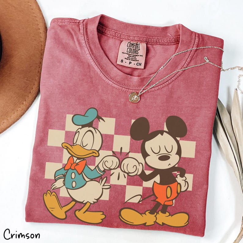 Vintage Checkered Mickey Donald Duck Shirt Retro Disney Friends Shirt Funny Mickey Donald Tee Magic Kingdom Disneyland Trip Shirt