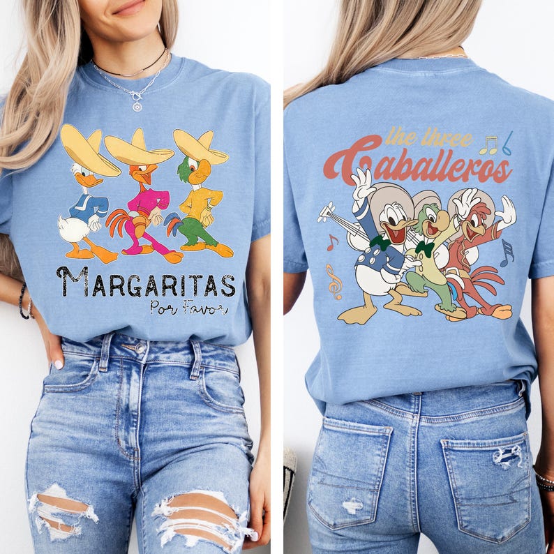 Disney The Three Caballeros Shirt, Donald Duck Jose Carioca Tshirt, Mexican Fiesta Party Tee, Cinco De Mayo Outfit, Disney Margaritas Top