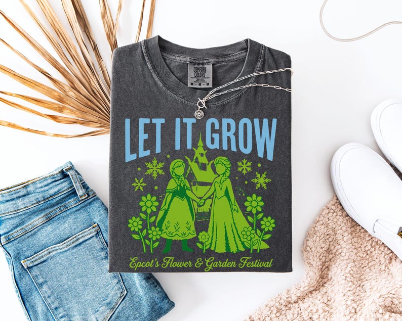 Let It Grow T-Shirt, Flower and Garden Festival Shirt, Trendy Epcot Inspired Tee, Comfort Colors Pullover, Retro Frozen Topiary Sweatshirt