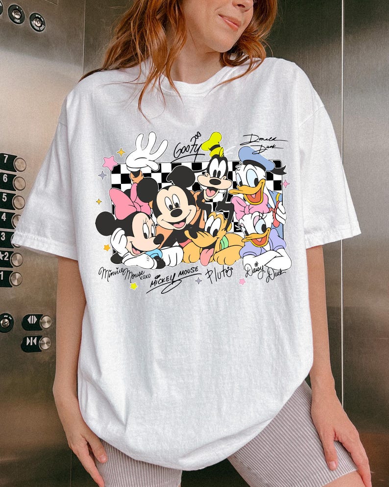 Mickey and Friends Signatures Shirt, Mickey Mouse Clubhouse, Disney Family Shirts, Minnie Daisy Donald Pluto Goofy