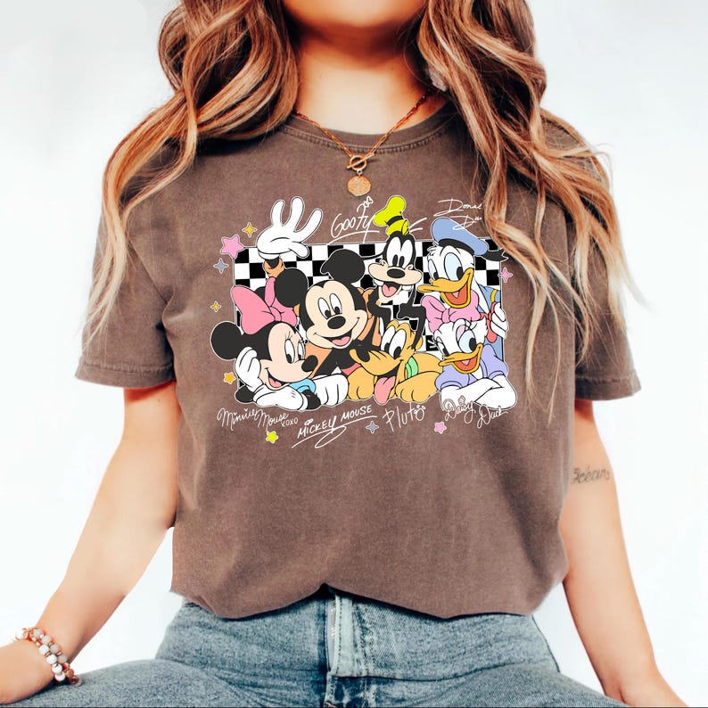 Mickey and Friends Signatures Shirt, Mickey Mouse Clubhouse, Disney Family Shirts, Minnie Daisy Donald Pluto Goofy