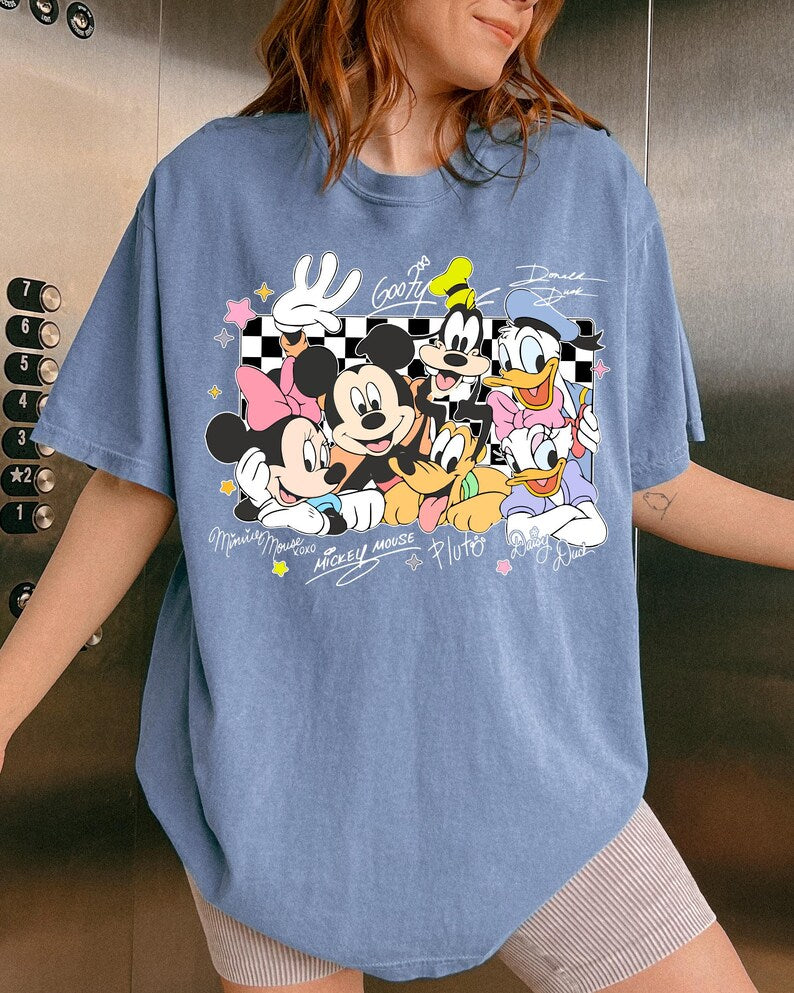 Mickey and Friends Signatures Shirt, Mickey Mouse Clubhouse, Disney Family Shirts, Minnie Daisy Donald Pluto Goofy