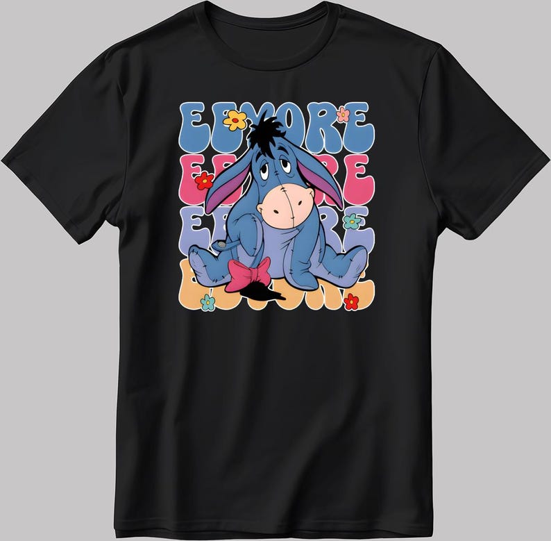 Disney Winnie the pooh Eeyore White-Black Men / Women T-Shirt AB157