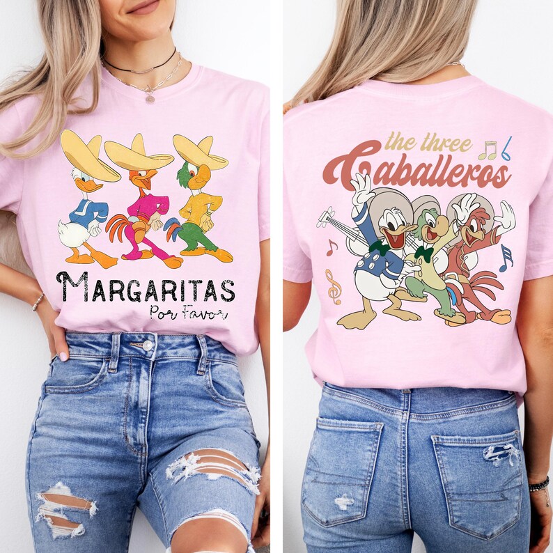 Disney The Three Caballeros Shirt, Donald Duck Jose Carioca Tshirt, Mexican Fiesta Party Tee, Cinco De Mayo Outfit, Disney Margaritas Top