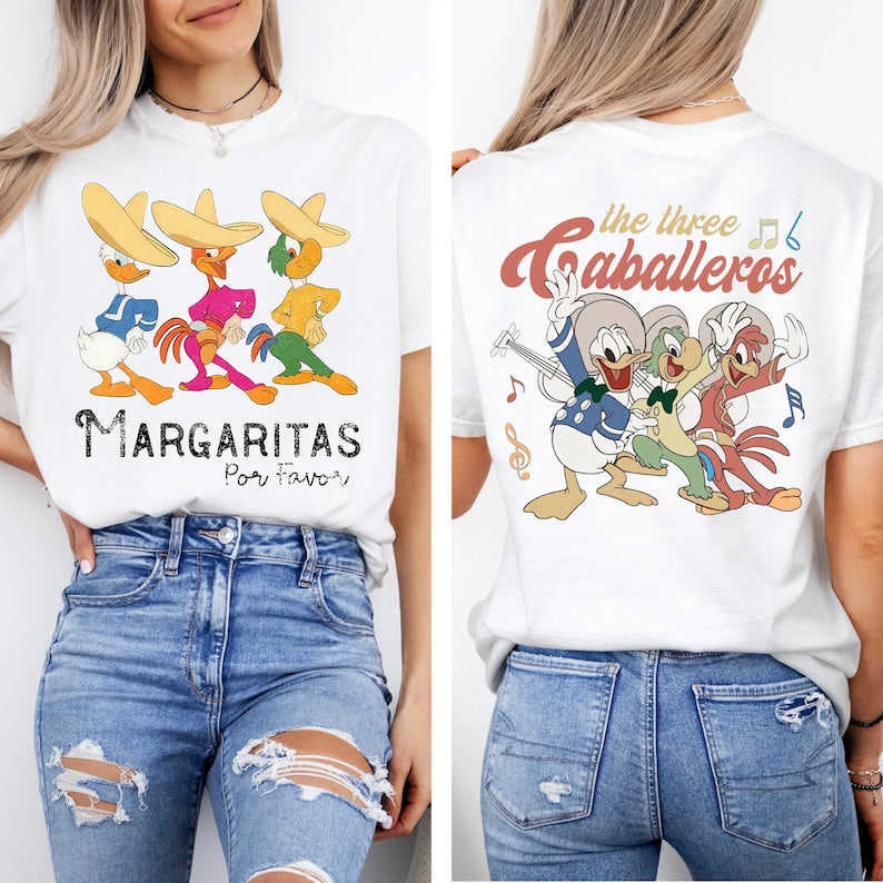 Disney The Three Caballeros Shirt, Donald Duck Jose Carioca Tshirt, Mexican Fiesta Party Tee, Cinco De Mayo Outfit, Disney Margaritas Top