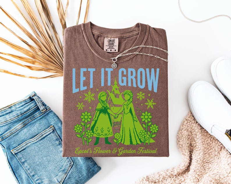 Let It Grow T-Shirt, Flower and Garden Festival Shirt, Trendy Epcot Inspired Tee, Comfort Colors Pullover, Retro Frozen Topiary Sweatshirt