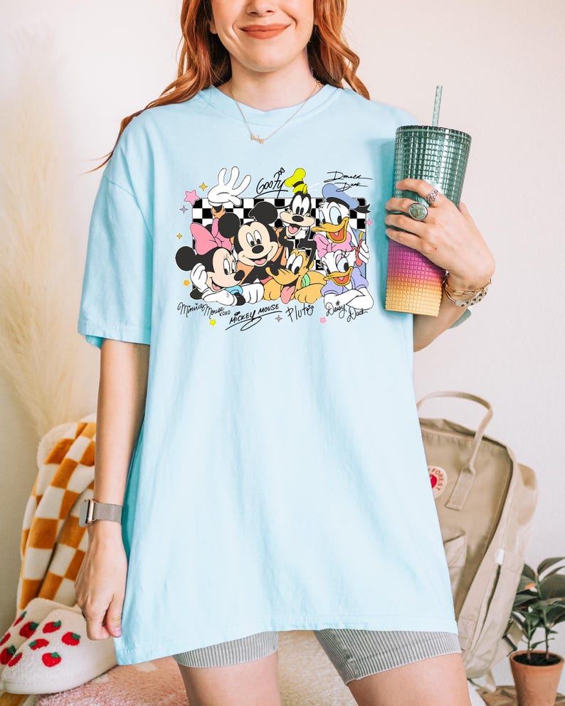 Mickey and Friends Signatures Shirt, Mickey Mouse Clubhouse, Disney Family Shirts, Minnie Daisy Donald Pluto Goofy
