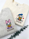 Embroidered Daisy Mama Donald Dad Sweatshirt, Disney Donald Daisy Shirts, Mom and Dad Matching Shirts, Disneyland Family Trip T-Shirt