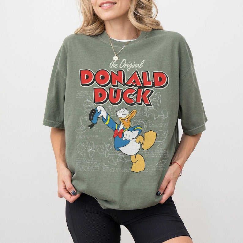 Vintage Disney Donald Duck Sketch Shirt, Disney Family Tee, Disneyland Shirt, Donald Duck Shirts, Disney Vacation Shirt, Disney World Shirt